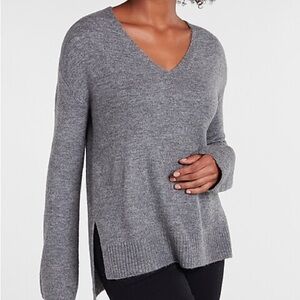 dark gray express v-neck sweater